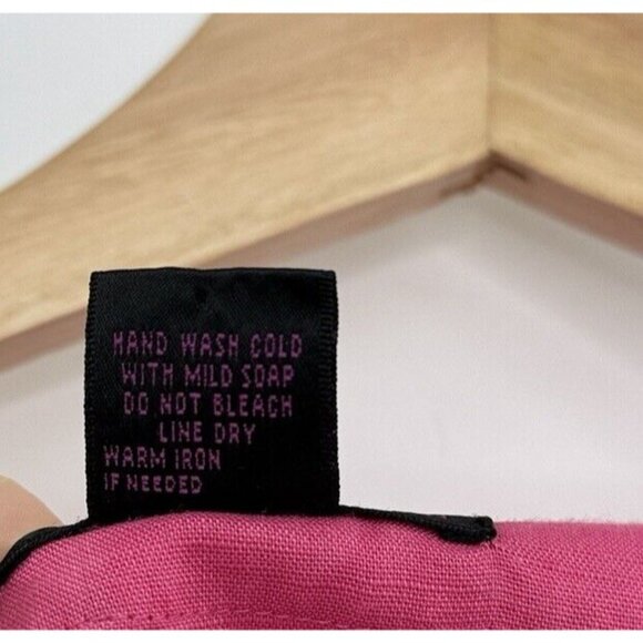 Sara Isabella Bright Pink 100% Irish Linen Embroidered Buttons Tunic Blouse 10 - Picture 7 of 11